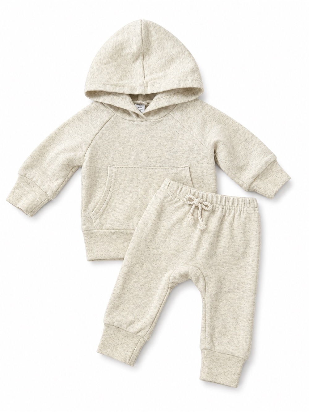 Little One Shop Oatmeal Hooded Lounge Set 0–3M EUC